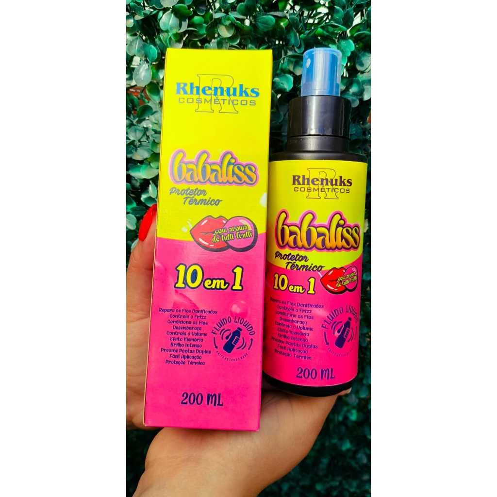 Protetor Térmico Babaliss - 10 beneficios em 1 - Anti Frizz - Desembaraça - Brilho intenso - Cheirinho de Tuti - Frutti