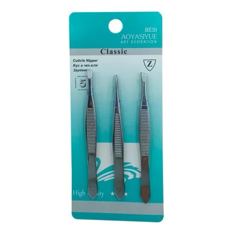 Kit Profissional Pinça Para Sobrancelhas Classic Aço Inox C/3