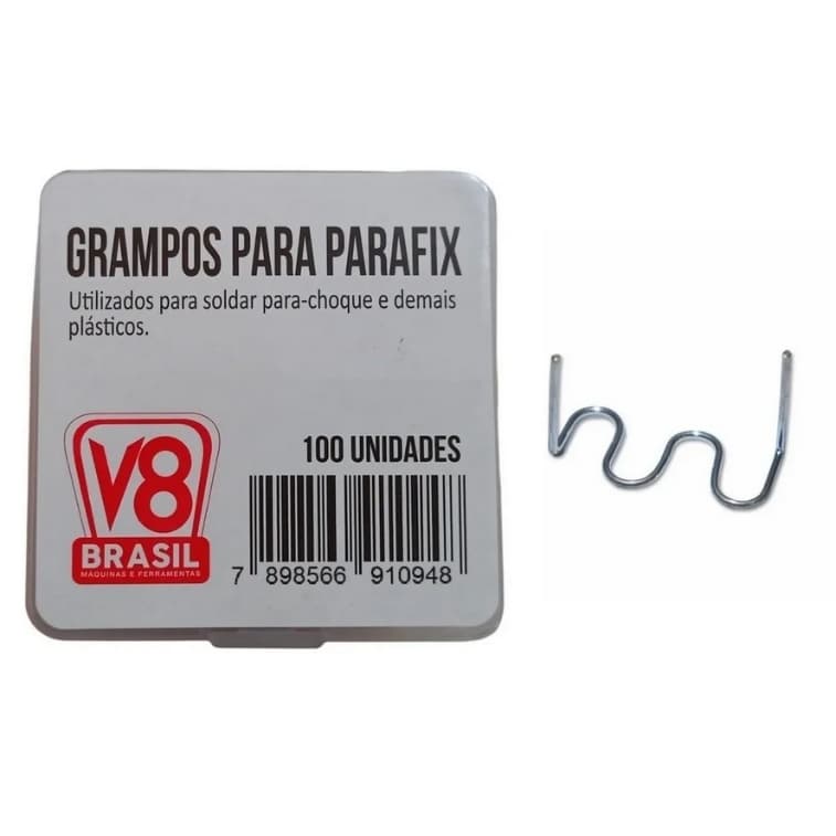 Grampo Maior Parafix Cola parachoque Com 100 Unidades Ref I9409 V8 Brasil