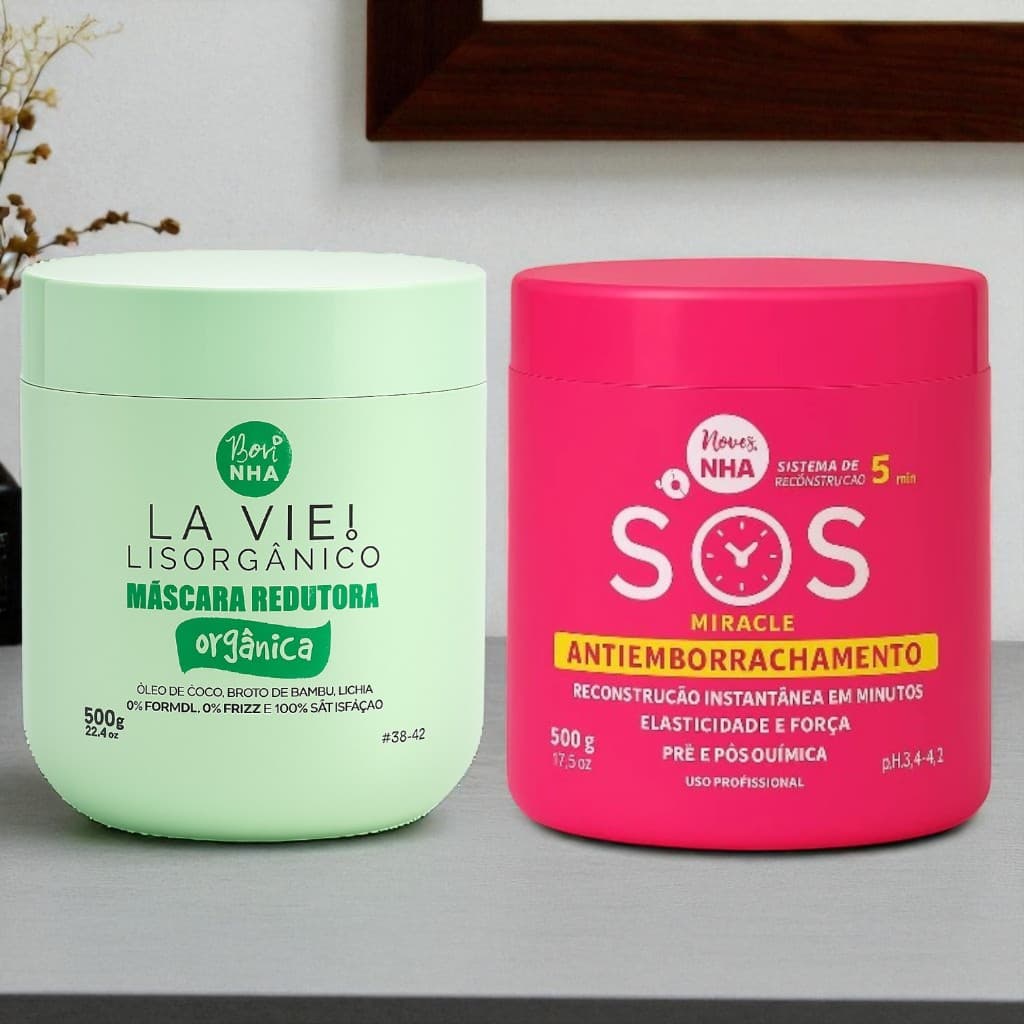Kit Botox Capilar orgânico 0% Formol e Creme SOS Tratamento Capilar de Reconstrução