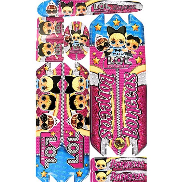 Adesivo Boneca LOL Surprise Infantil Cartela Bicicleta Bike