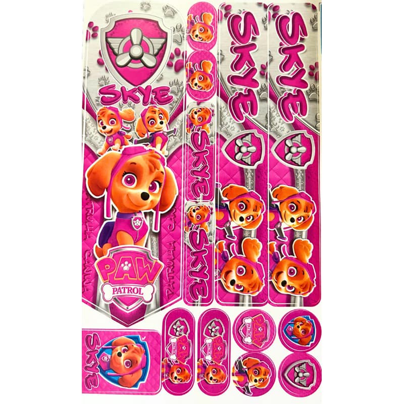 Adesivo Skye Infantil para Bicicleta Cartela – Patrulha Canina