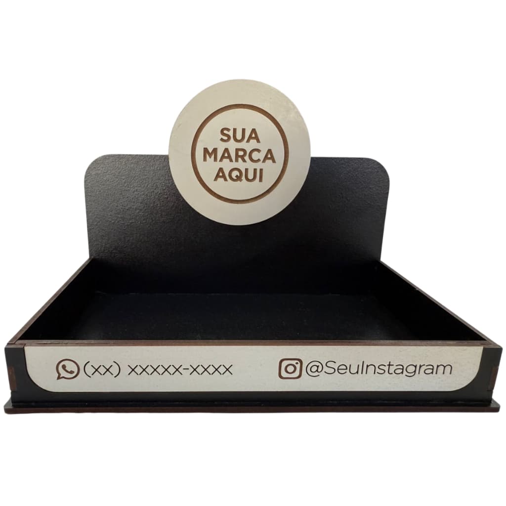 1 Bandeja Expositora MDF Premium Preto Para Doces Brownies Brigadeiros Opção Logo Marca Personalizado