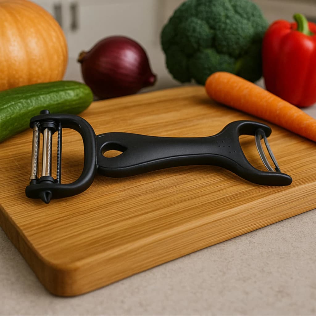 Descascador de Legumes e Frutas Fatiador Cortador Cozinha Inox Contem 4 Lâminas