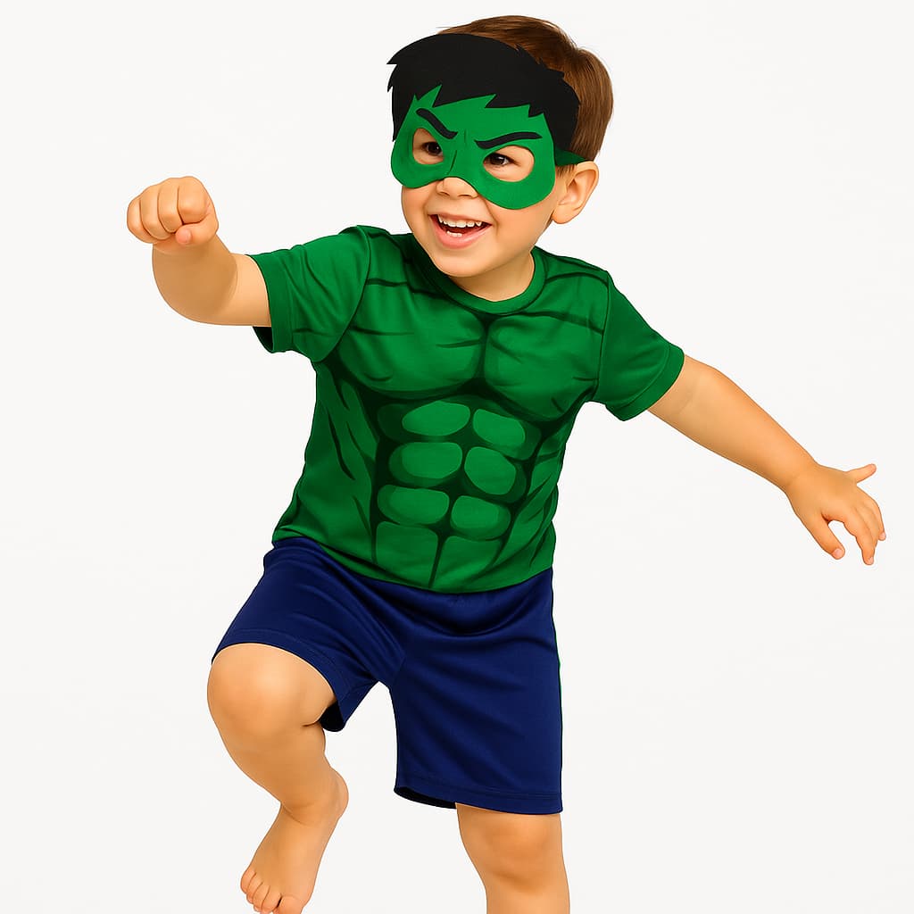 Roupa Infantil Fantasia Festa Aniversário Hulk