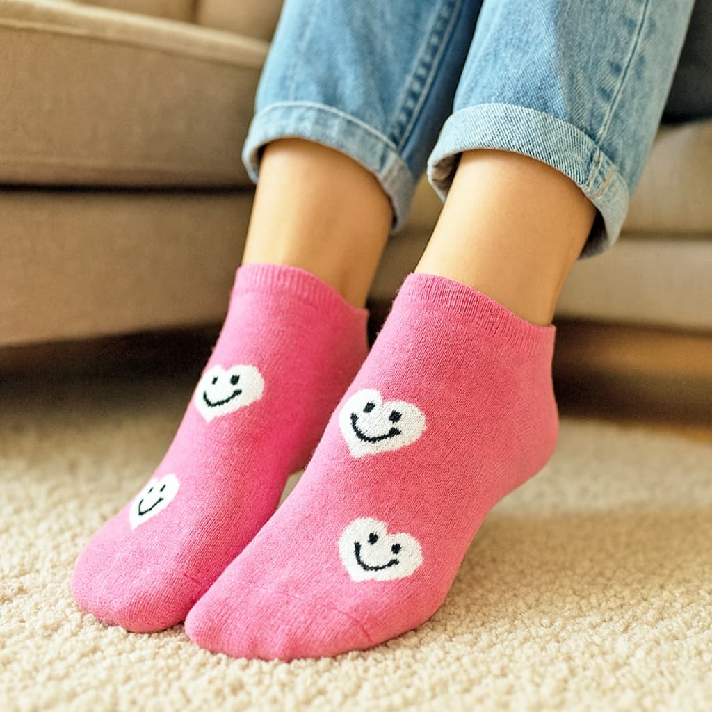 Pares de Meias Femininas Cano Curto Soquete Coloridas Estampas Diversas Cores 35-40
