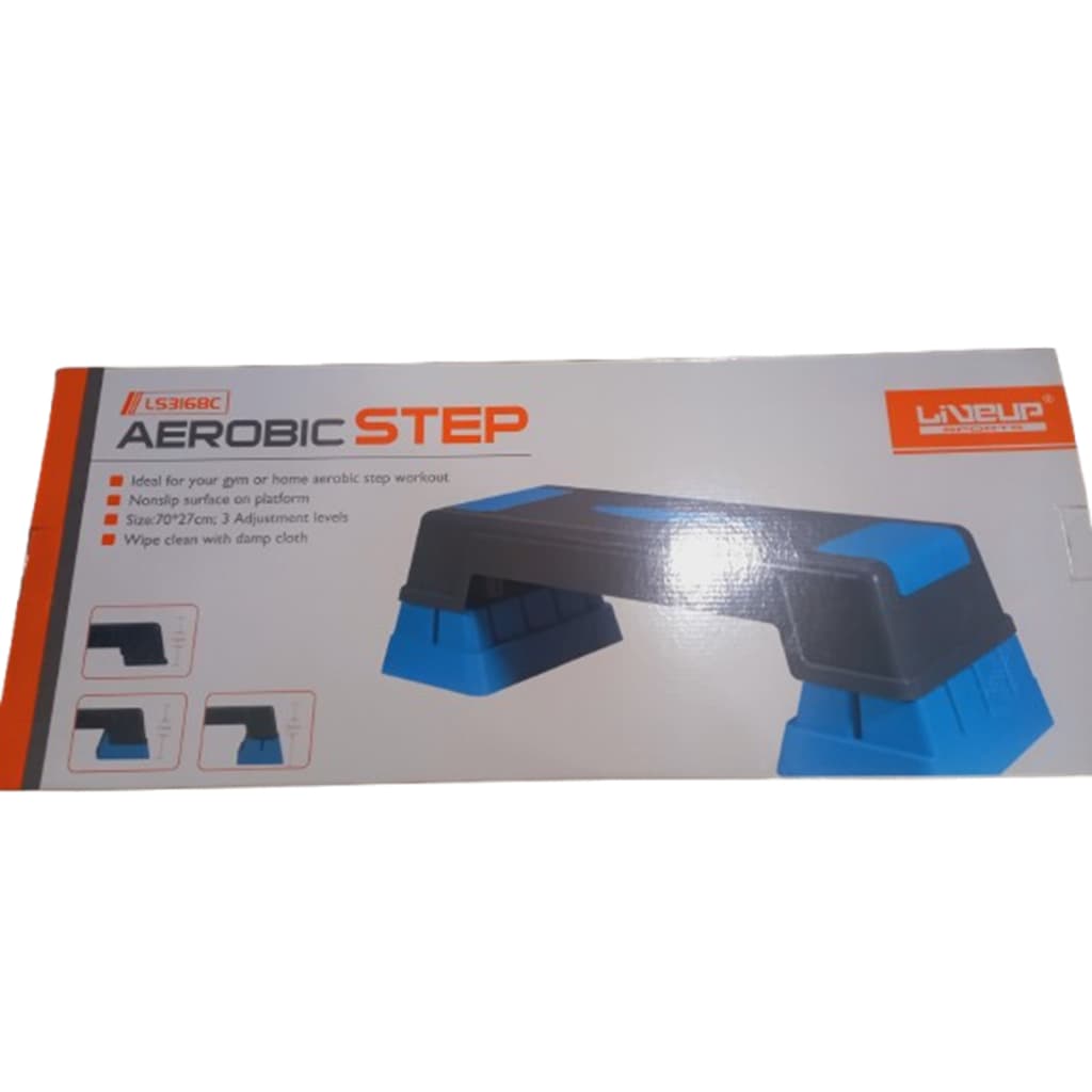 Step Aeróbico Ls3168c Para Treinos Funcionais Com 3 Ajustes Azul-celeste