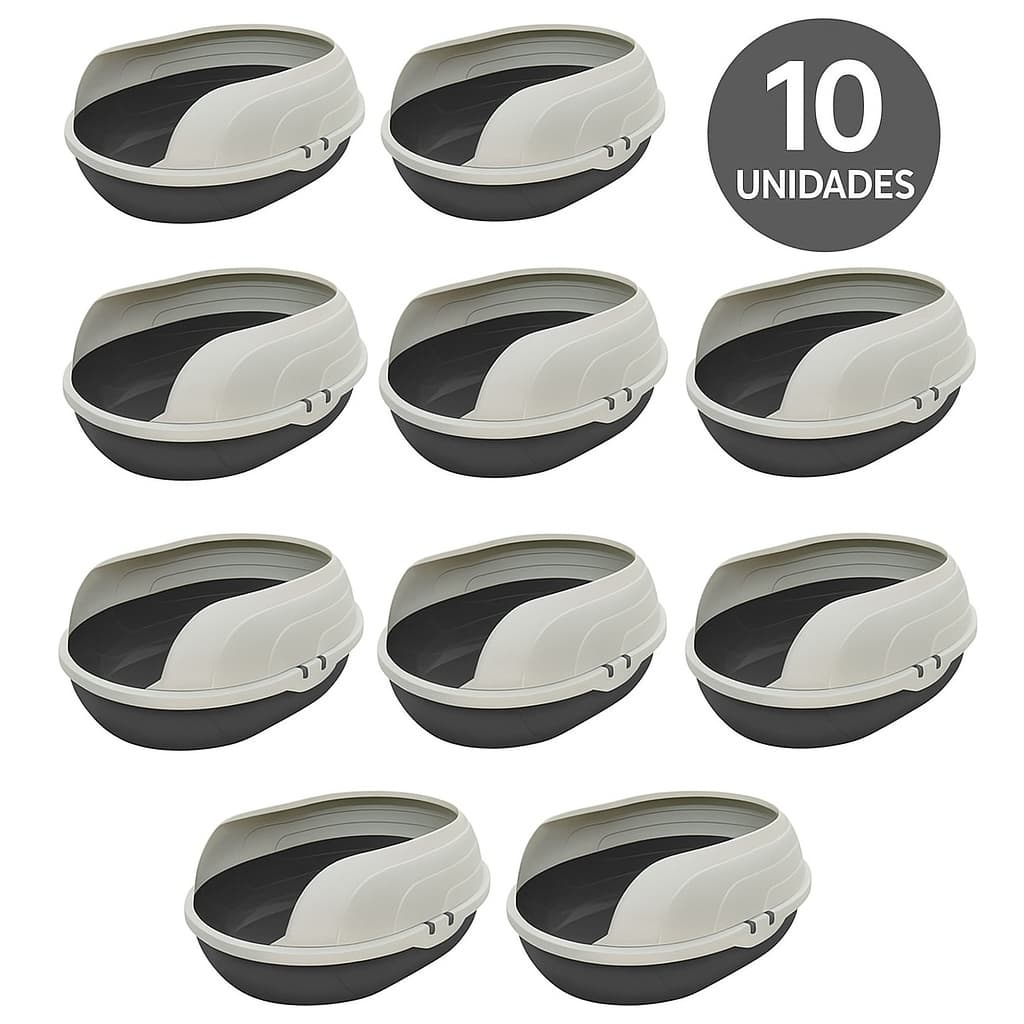 10 Caixas de Areia higiênica no Atacado para Gatos Design Moderno e de alta qualidade cor preta Estoque limitado