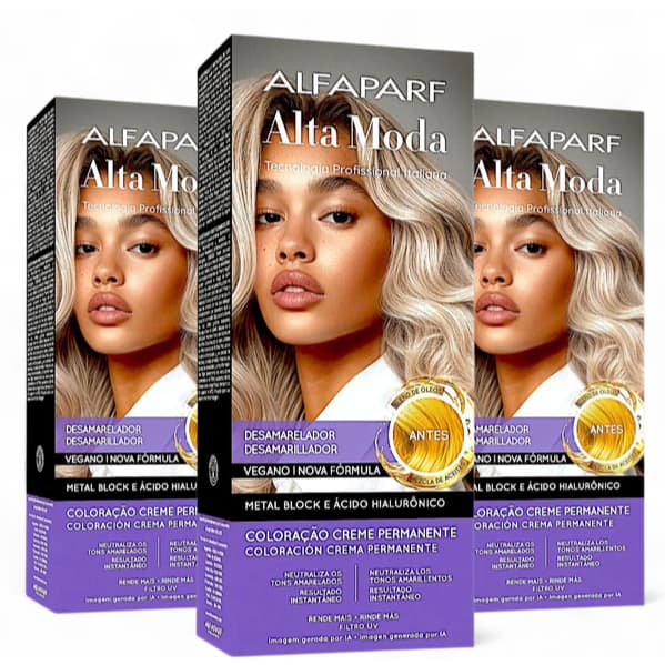 Kit Alta Moda Desamarelador Tratamento Matizador (3 unidades) Alfaparf
