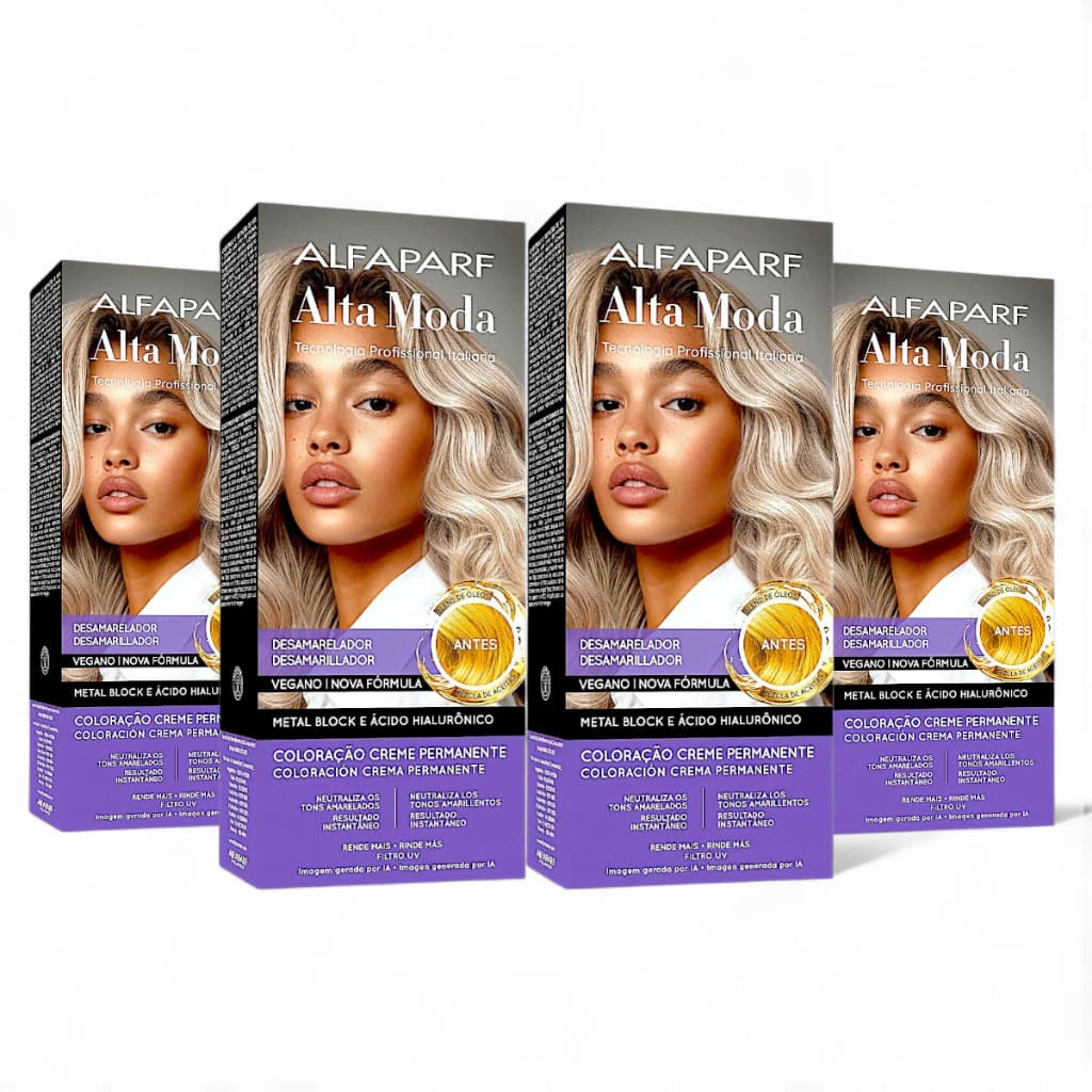 Kit Alta Moda Desamarelador Tratamento Matizador (4 unidades) Alfaparf