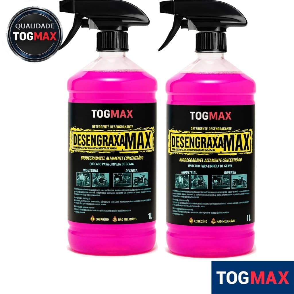 Desengraxante 2 Litros Kit Motor Bike Limpeza Pesada Chassi Alumínio Automotivo Concentrado Togmax