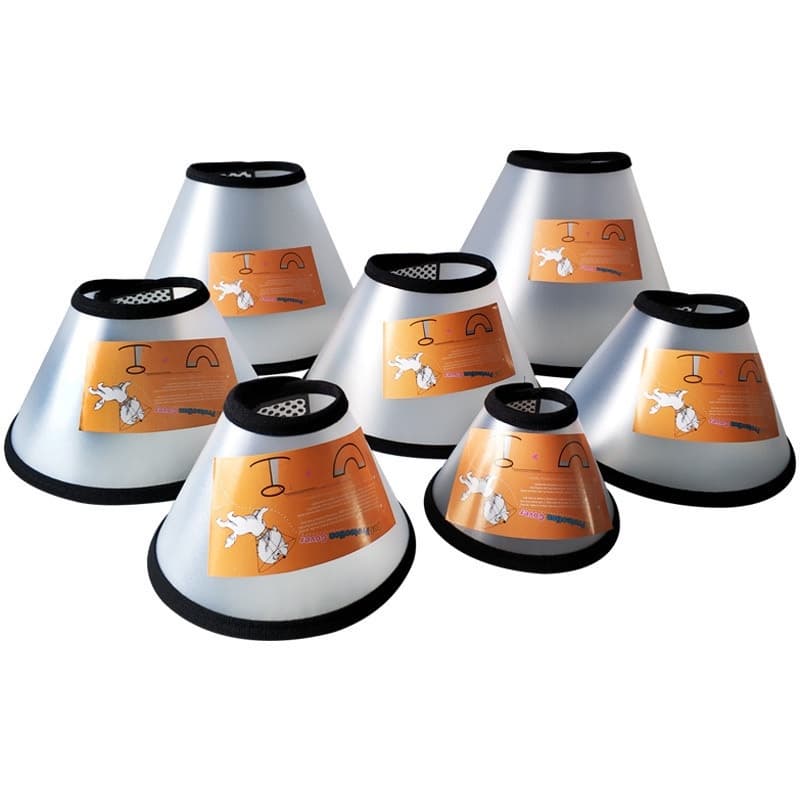 Colar Elizabetano Pós Cirúrgico Para Cachorro e Gato Transparente com Regulagem de Velcro