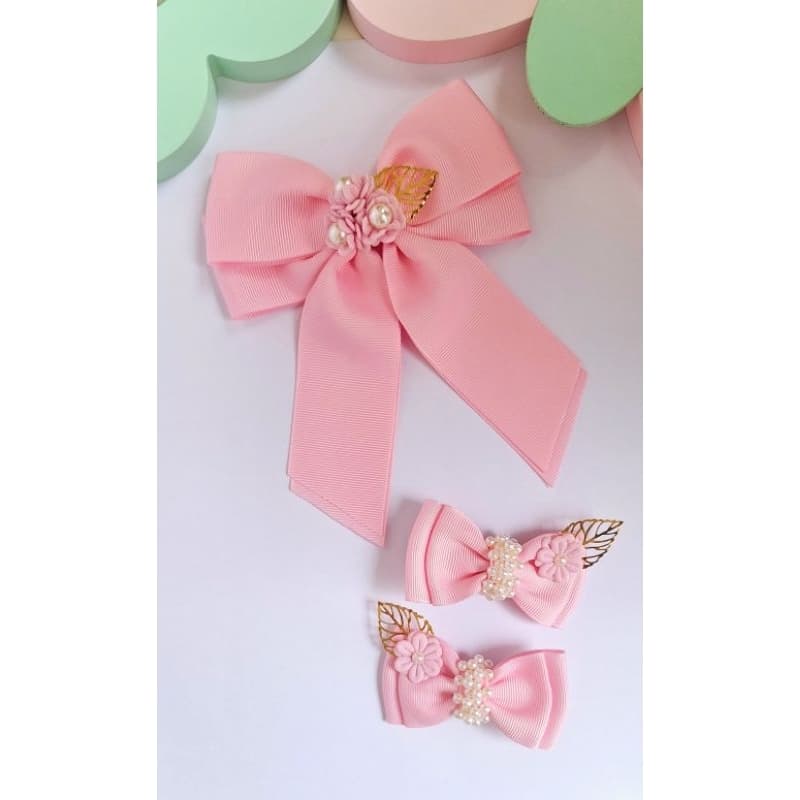 laços de cabelo infantil com pontas luxo no bico de pato, laço luxo, laço infantil, 3 laços
