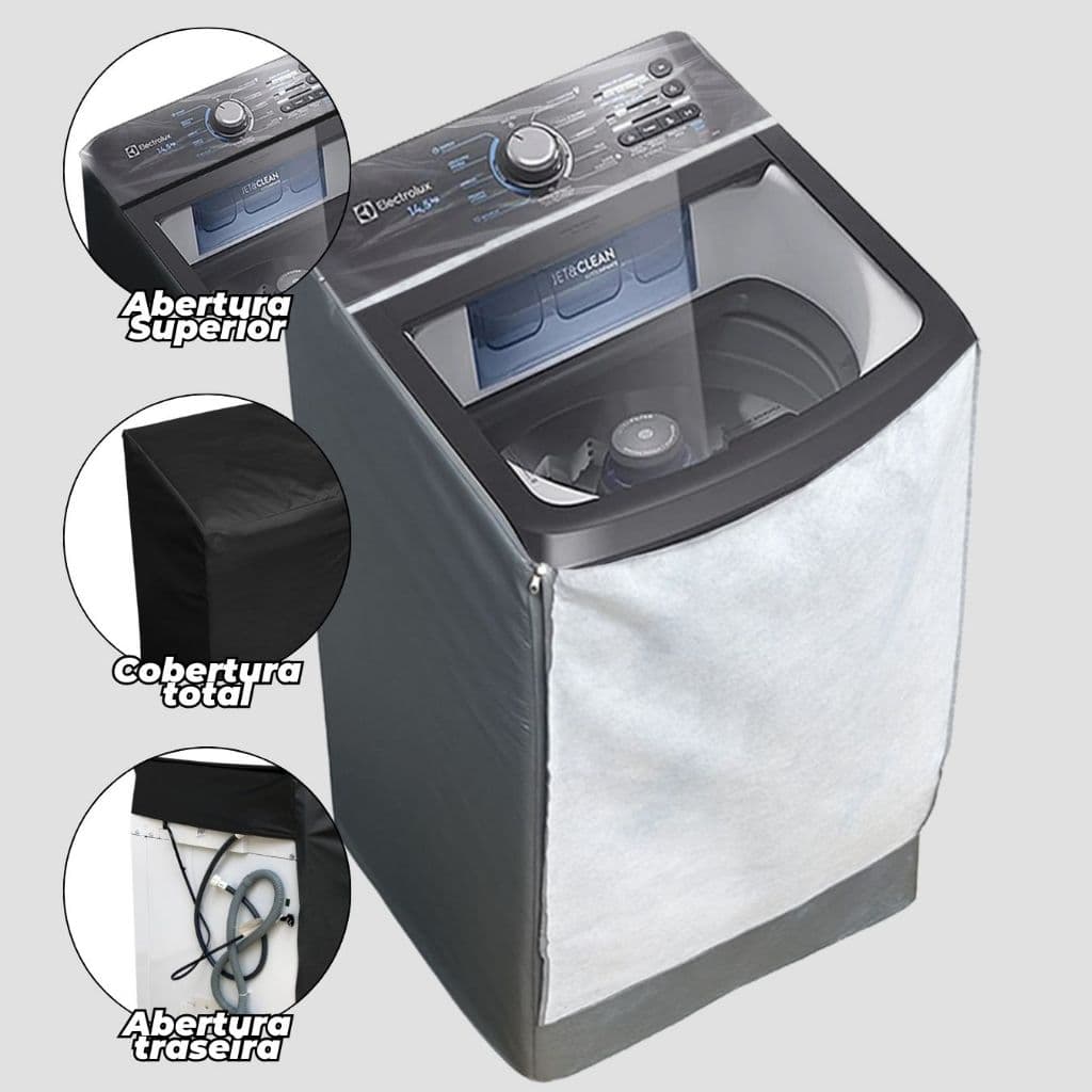 Capa Maquina Electrolux Jet&clean Lee15 14,5kg Corino Impermeavel Reforçada Resistente