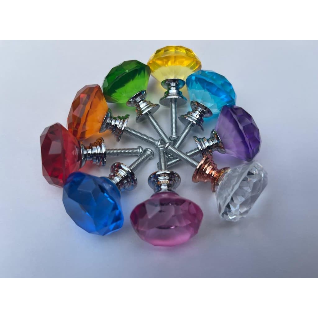Puxador De Armário gavetas móveis Várias Cores Modelo Cristal 30mm