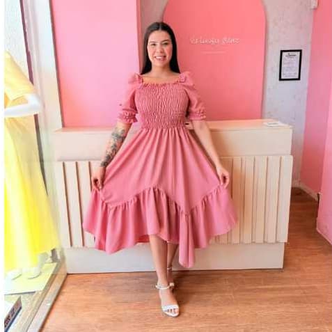 vestido feminino evangelico elastex manga princesa