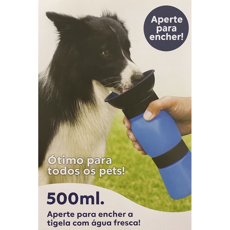 Garrafa Pet Portátil de Água para Pets 500ml – Bebedouro Cachorro Passeio Viagem