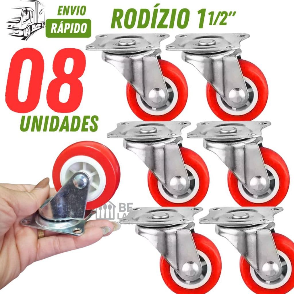 Rodízios Giratórios 38mm 1.5 Pol para Móveis Reforçados Silenciosos Não Risca Piso