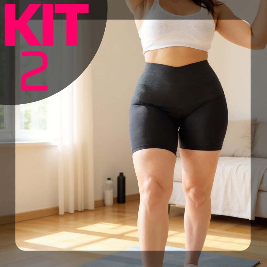 KIT 2 Short Anágua Cinta Modeladora Feminino Segunda Pele Redutora De Medida Alta Compressão Reduz Medidas