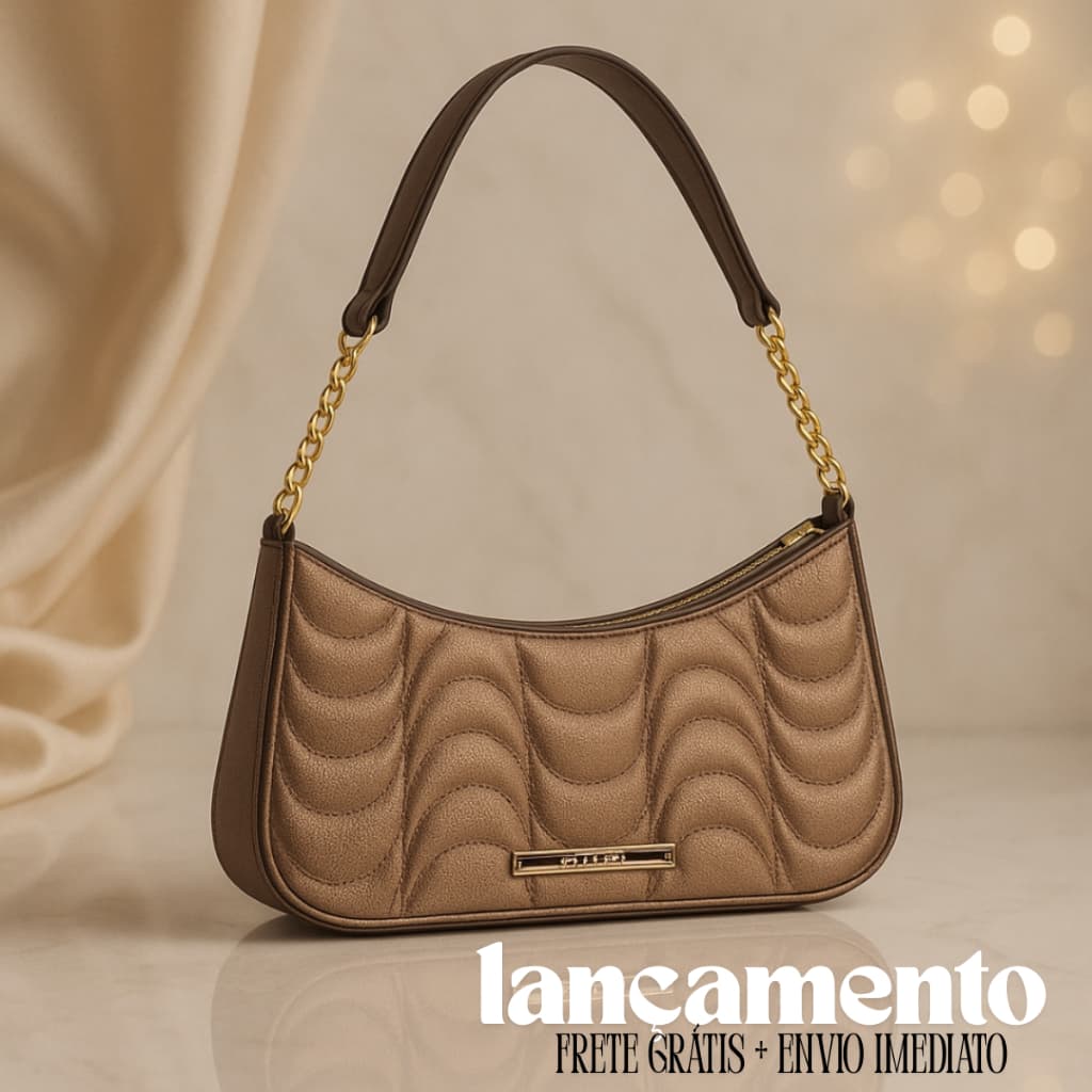 Bolsa Feminina De Ombro Meia Lua Lançamento Tendência Caramelo Bronze Boho Estilosa