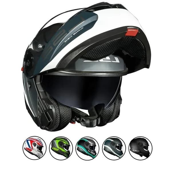 Capacete Moto Ls2 FF908 Strobe 2 Escamoteável Articulado Robocop Com Óculos Interno Novo