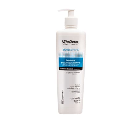 Sabonete DermoEquilibrante Acne Control 400ml Vita Derm – Limpeza Profunda e Controle de Oleosidade