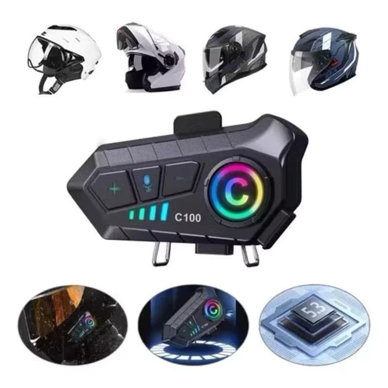 Fone de Ouvido moto Capacete Chamadas Mãos Livres Motocicleta Sem Fio Bluetooth 5.3 IPX6 á prova de água