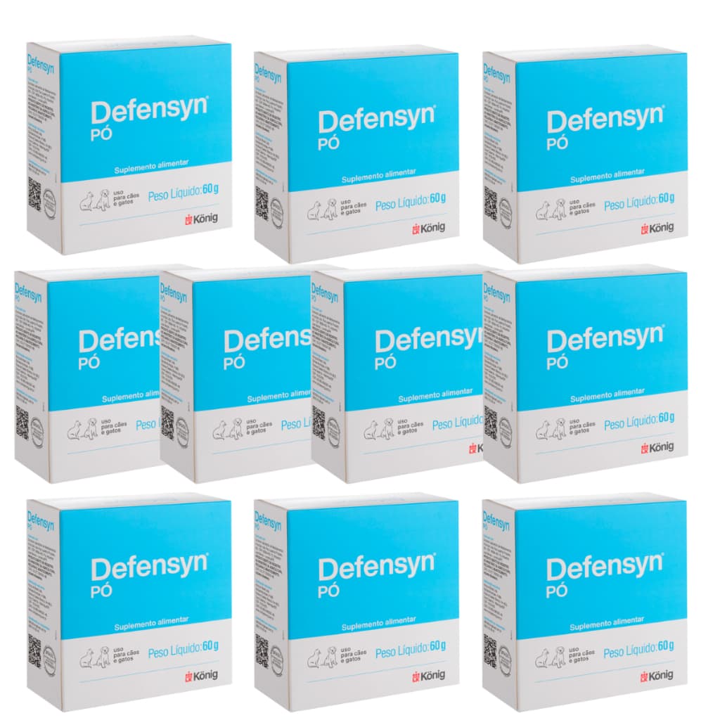 Suplemento Defensyn Pet em pó – Kit com 10 Caixas  Reforço Imunológico Cães e Gatos