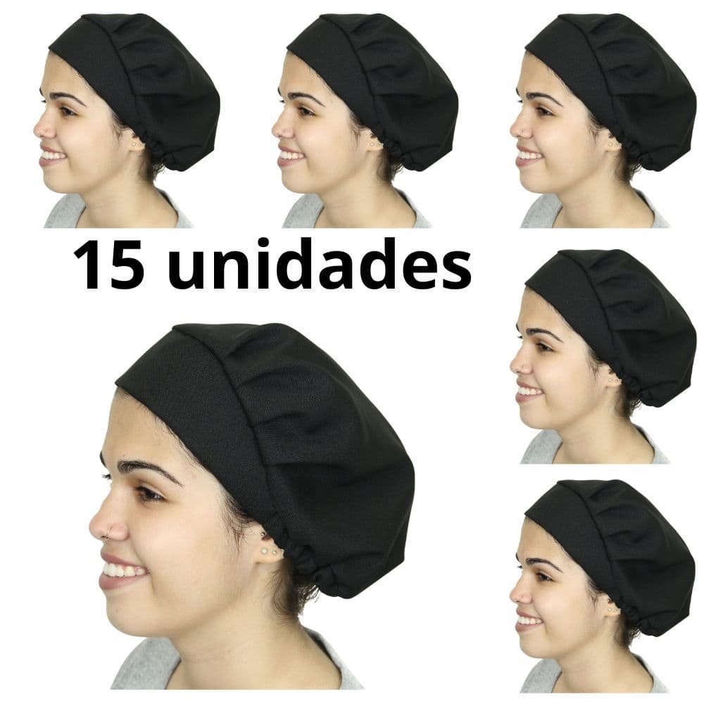 Kit 15 Toucas De Cozinha Em Oxford Com Elastico Confortavel Profissional