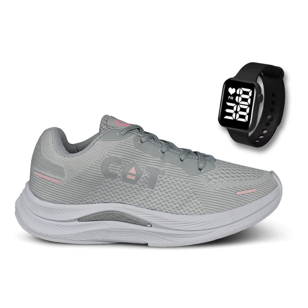Tênis Feminino Catboots High Caminhada Academia Corrida Treino + Relógio Led LojaEvolution