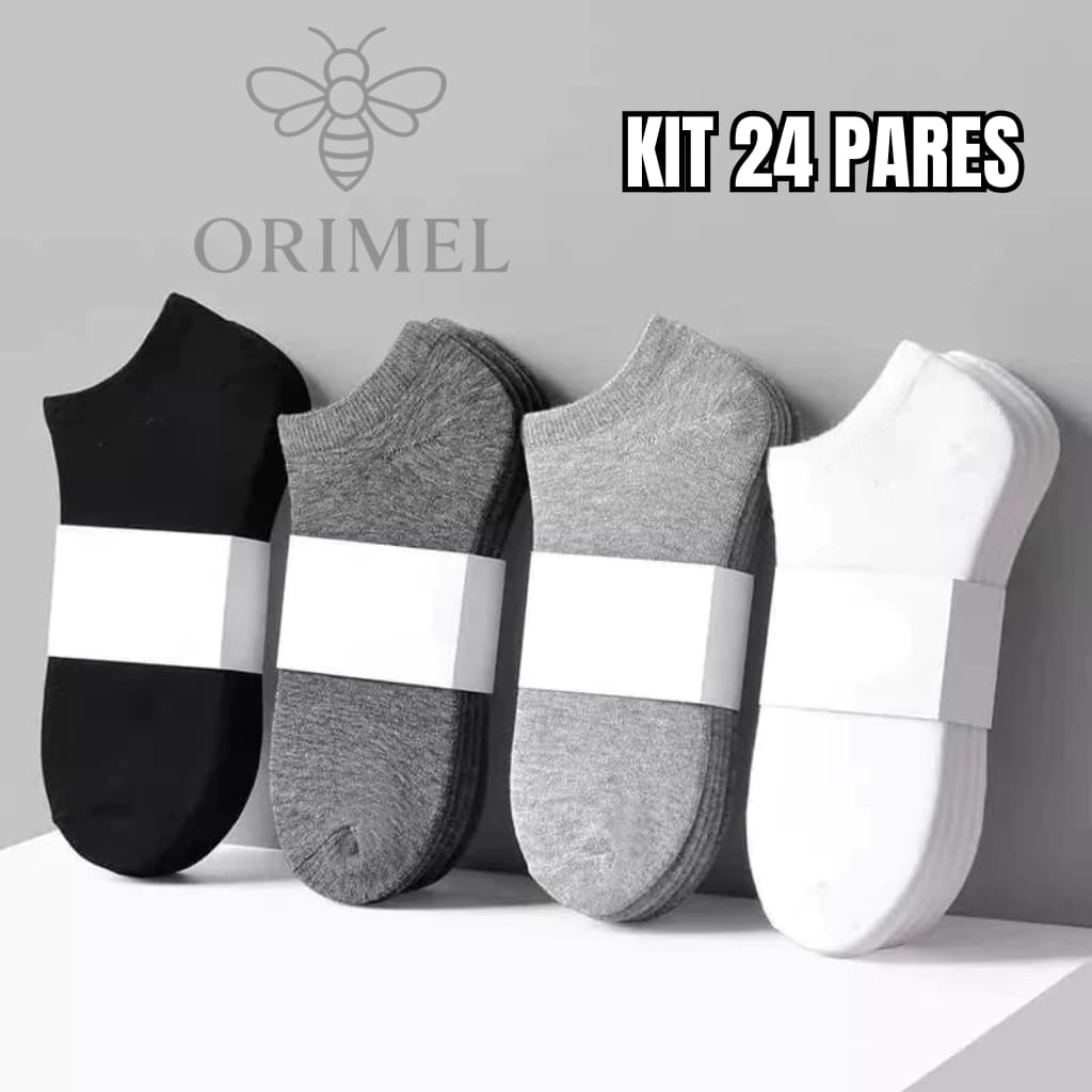 24 Pares De Meias Soquete Unissex – Pretas E Brancas , Respiráveis Para Uso Diário Cano Curto