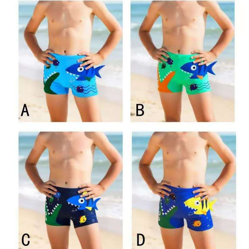 Sunga Box Lisa Coqueiros infantil/juvenil praia/piscina com proteção UV 50+