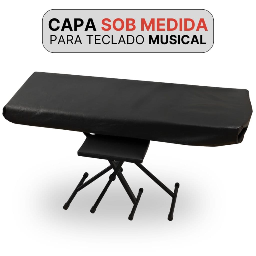 Capa Teclado Musical Sob Medida Corino Impermeavel Reforçada Resistente