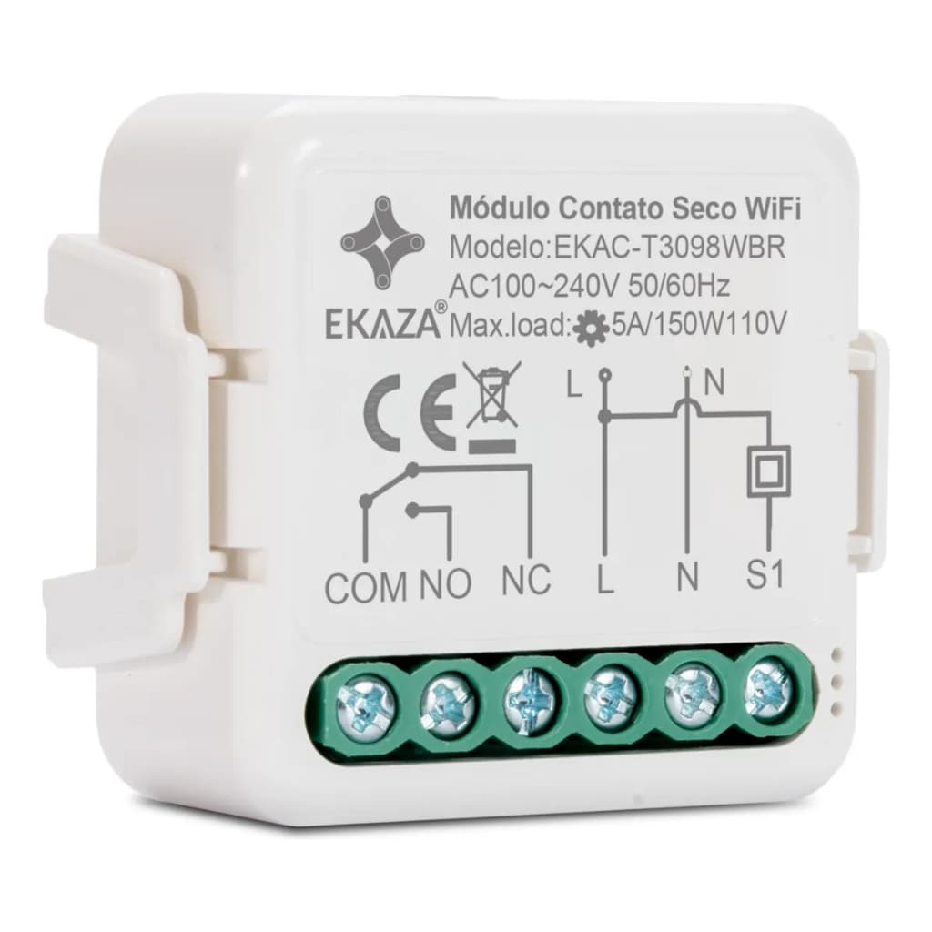 Portão Inteligente Contato Seco Pulso Wifi Tuya Alexa Ekaza