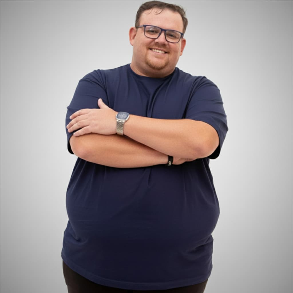 Camiseta Plus Size 100% Algodão Masculina Básica Lisa Conforto Respirável Casual Malha Macia Estilo