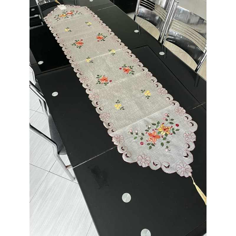 Caminho de Mesa Bordado/ Passadeira 1,80m Luxo Decorativo para Jantar Cozinha Sala