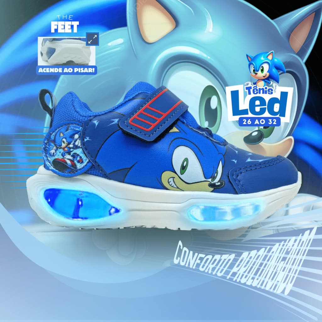 Tênis Infantil com LED, Estilo e Conforto para Meninos  - Oferta Relâmpago do