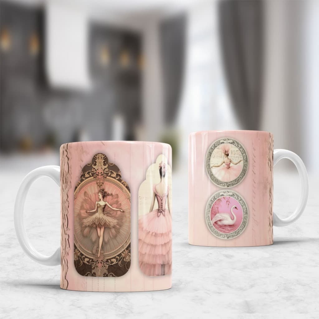 Caneca de porcelana Pliê Ballet, Xícara Personalizada Presente Bailarina