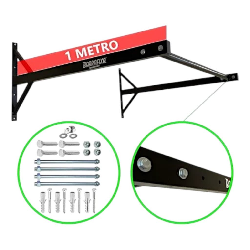 Barra Fixa 1 Metro Parede P/ Exercício Musculação Funcional