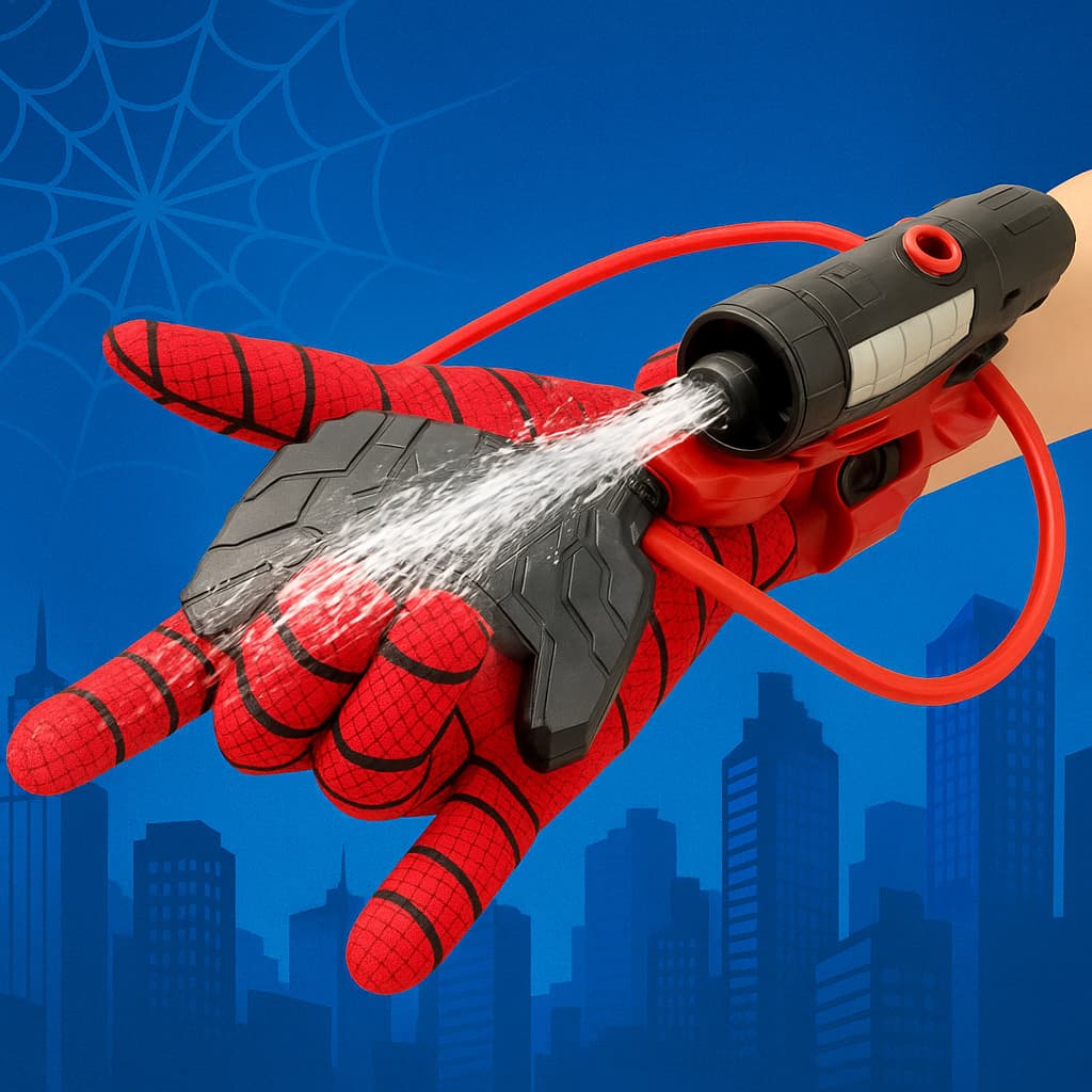 Lançador de Água Infantil Spider com Luva | Brinquedo Estilo Homem-Aranha para Meninos