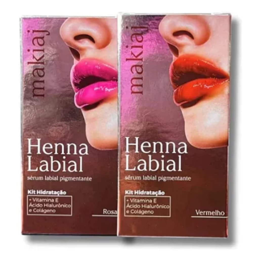 Henna Labial Makiaj Vermelha e Rosa 3ml