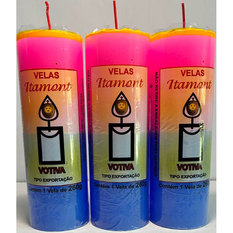 Kit Vela 7 Dias Rosa Azul Votiva 4/6 10 Unidades