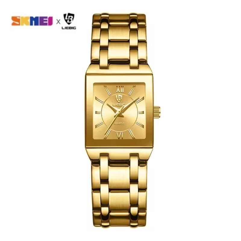 Relógio feminino Skmei - dourado - elegante - sofisticado - modelo quadrado
