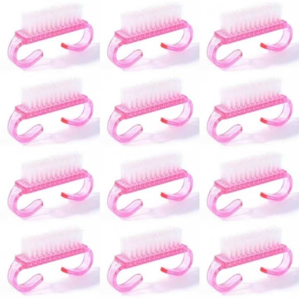 Mini Escovinhas Manicure Limpeza De Unha Tira Pó Salão Cor Pink