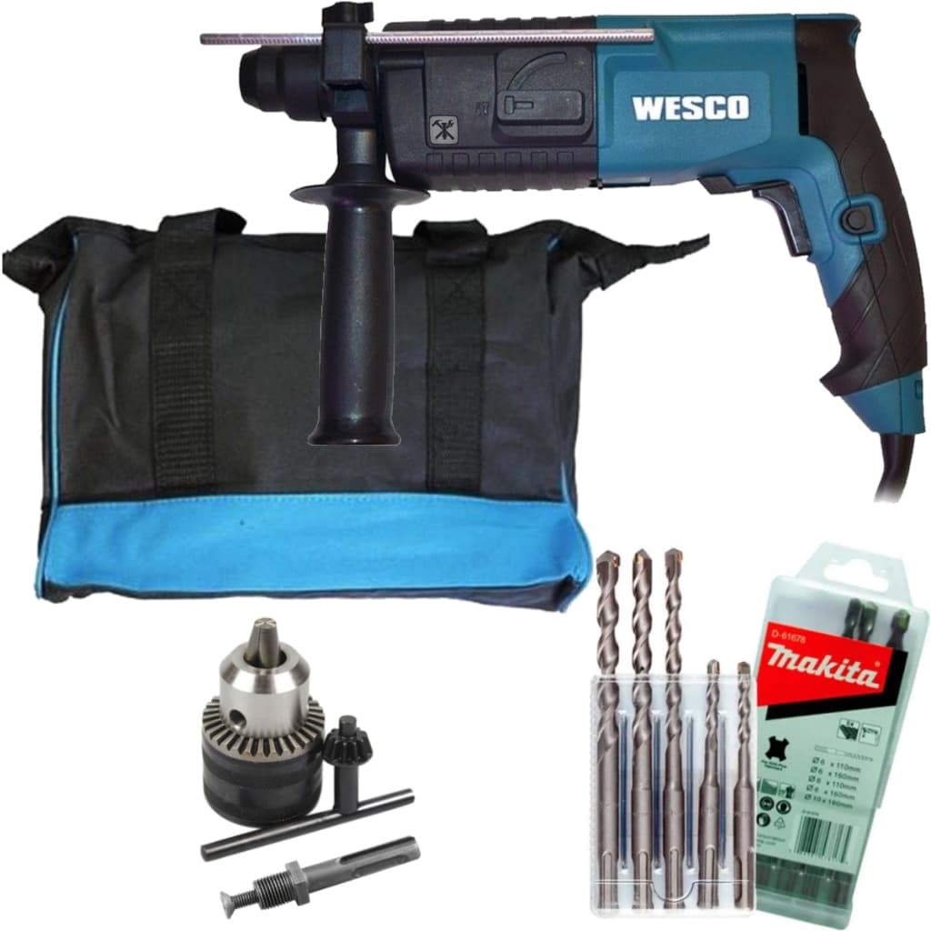 Martelete Rotativo Impacto 620w Ws3160k Wesco Brocas Mandril
