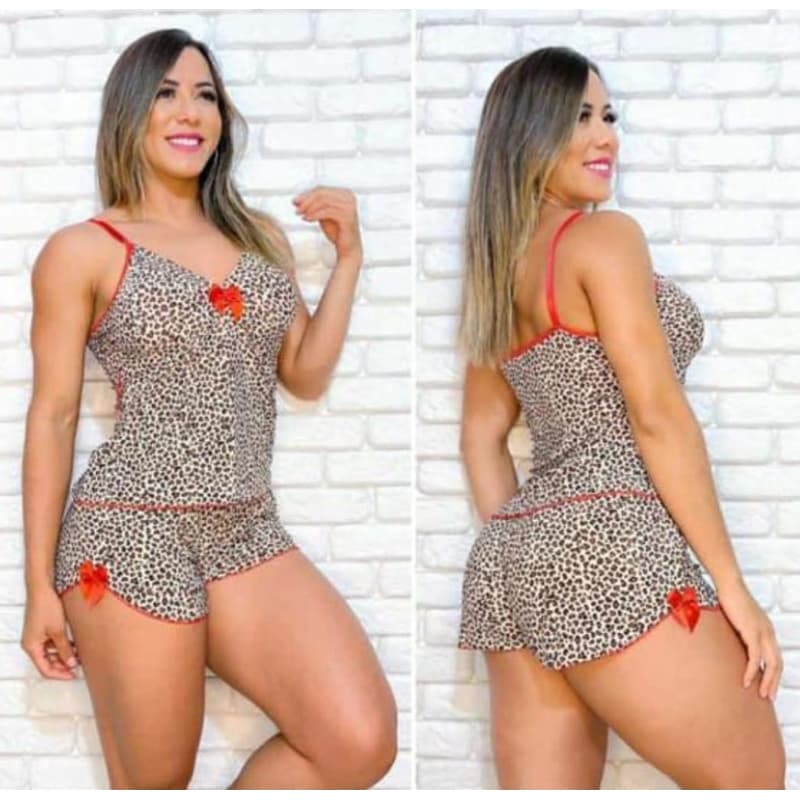 Conjunto Pijama Feminino Curto | Regata + Short Estampado Super Fresquinho