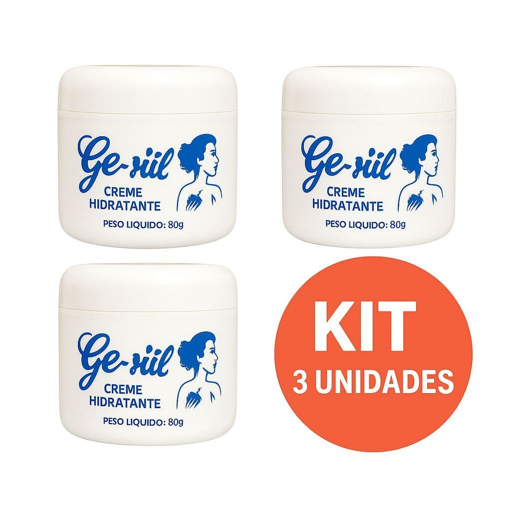 Creme gezil hidratante para os pes e corpo kit com 3 GEZIL BRANCO 80gr