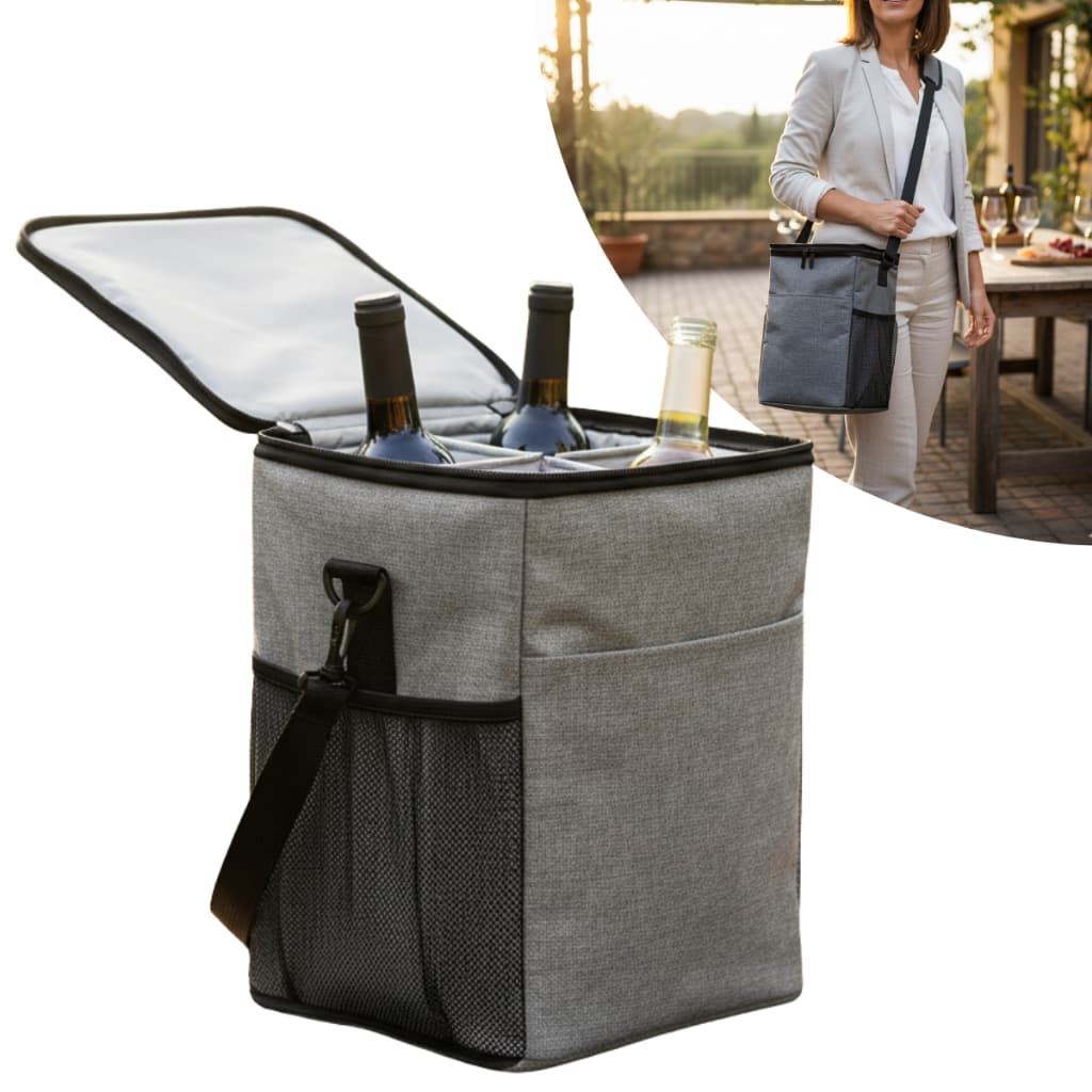 Bolsa Térmica Vinho Champanhe Wine Bag 4 Garrafas