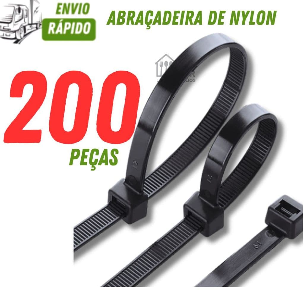 Cinta Plástica Abraçadeira de Cor Preto em Nylon 5cm Prende  Forte e Resistente Variáveis Utilidades