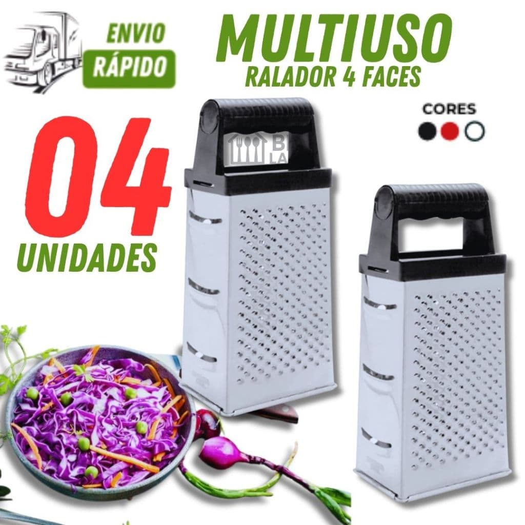 Ralador 4 faces Pacote com 4/3/2 Unidades Aço Inox para Legumes Verduras Queijos Variadas Utilizades
